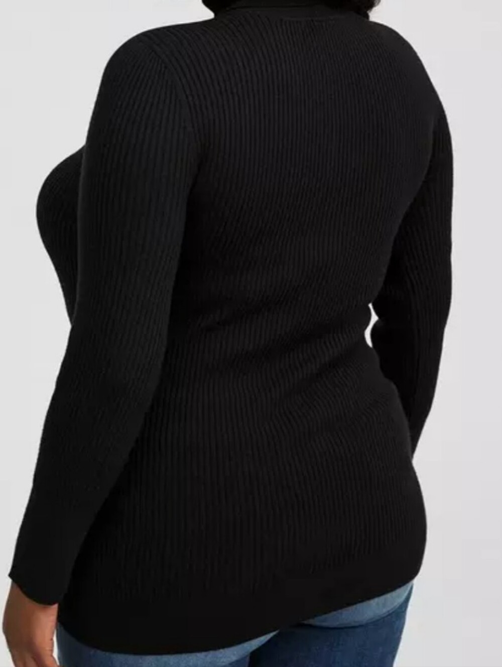 Black Ribbed Mock Neck Sweater By Torrid  Brand New